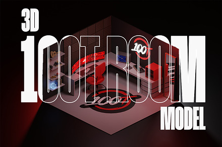 100T Gaming Room (3d Model), a Scene 3D Model by RGB.Shop