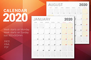 Monthly Planner 2020, a Stationery Template by AntartStock (Thumbnail 1 of 4)
