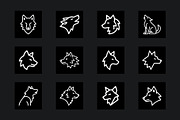 20 Outline Wolf Head Logos Bundle, an Animal Illustration by Vectorium Studio (Thumbnail 3 of 5)