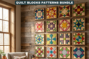 Quilt Block Patterns Modern Mosaic W, a Pattern Graphic by AtacanDigital (Thumbnail 15 of 15)