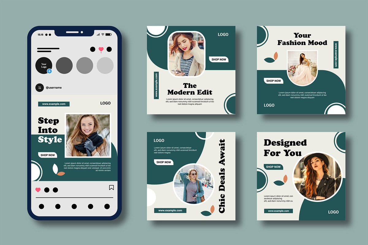Fashion Social Media Post Template, a Social Media Template by MightyDesign (Photo 2 of 8)