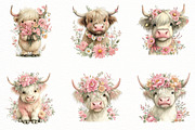 Whimsical Summer Highland Cow Clipar, an Illustration by Designworld (Thumbnail 4 of 8)