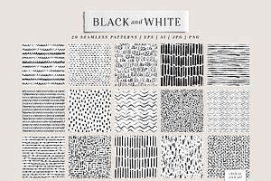 Hand Drawn Patterns In Black & Color