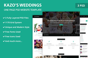 One Page Wedding PSD Web Template