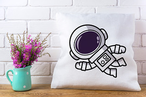 Cute Astronauts Cartoon Clipart