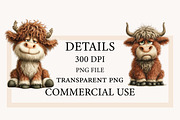 Whimsical sarcastic highland cow, a Seasonal Illustration by Designworld (Thumbnail 3 of 10)