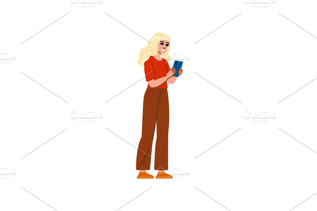 Young woman using smartphone, a Technology Illustration by pikepicture
