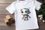 Cute Watercolor Robots. TShirt, an Animal Illustration by KENO Mascots (Thumbnail 6 of 8)