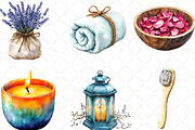 Cozy Winter Spa Watercolor Clipart, an Illustration by Black Bird Studio (Thumbnail 4 of 6)