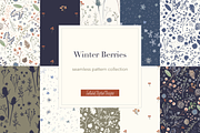 Winter Berries Pattern Collection, an Illustration by Tallulah Digital Designs (Thumbnail 1 of 4)