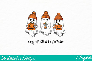 Ghost Coffee PNG, an Illustration by Watercolor design