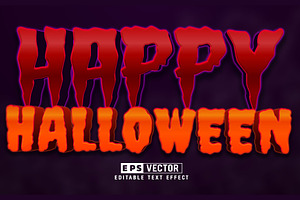 Vector Halloween 3d Editable Text