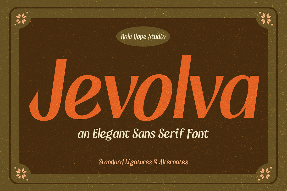 Jevolva – Elegant Sans Serif Font, a Sans Serif Font by Hole Hope Design (Photo 1 of 8)