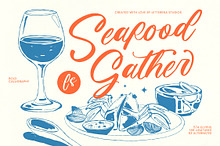 Seafood Gather Bold Calligraphy