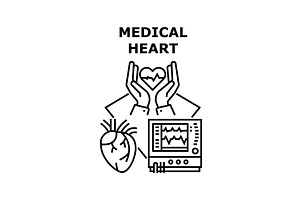 Medical Heart Icon Vector