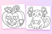 Spooky Love Coloring Pages Volume 2, a Seasonal Illustration by Inkivelle Studio (Thumbnail 2 of 3)