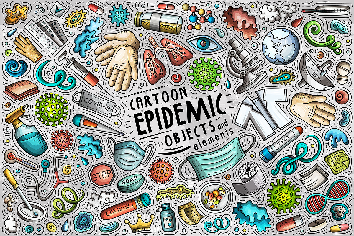 Epidemic Cartoon Objects Set, an Object Graphic by BALABOLKA (Photo 1 of 4)
