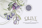 OLIVE - watercolor set, an Object Graphic by Collection by VY (Thumbnail 1 of 14)