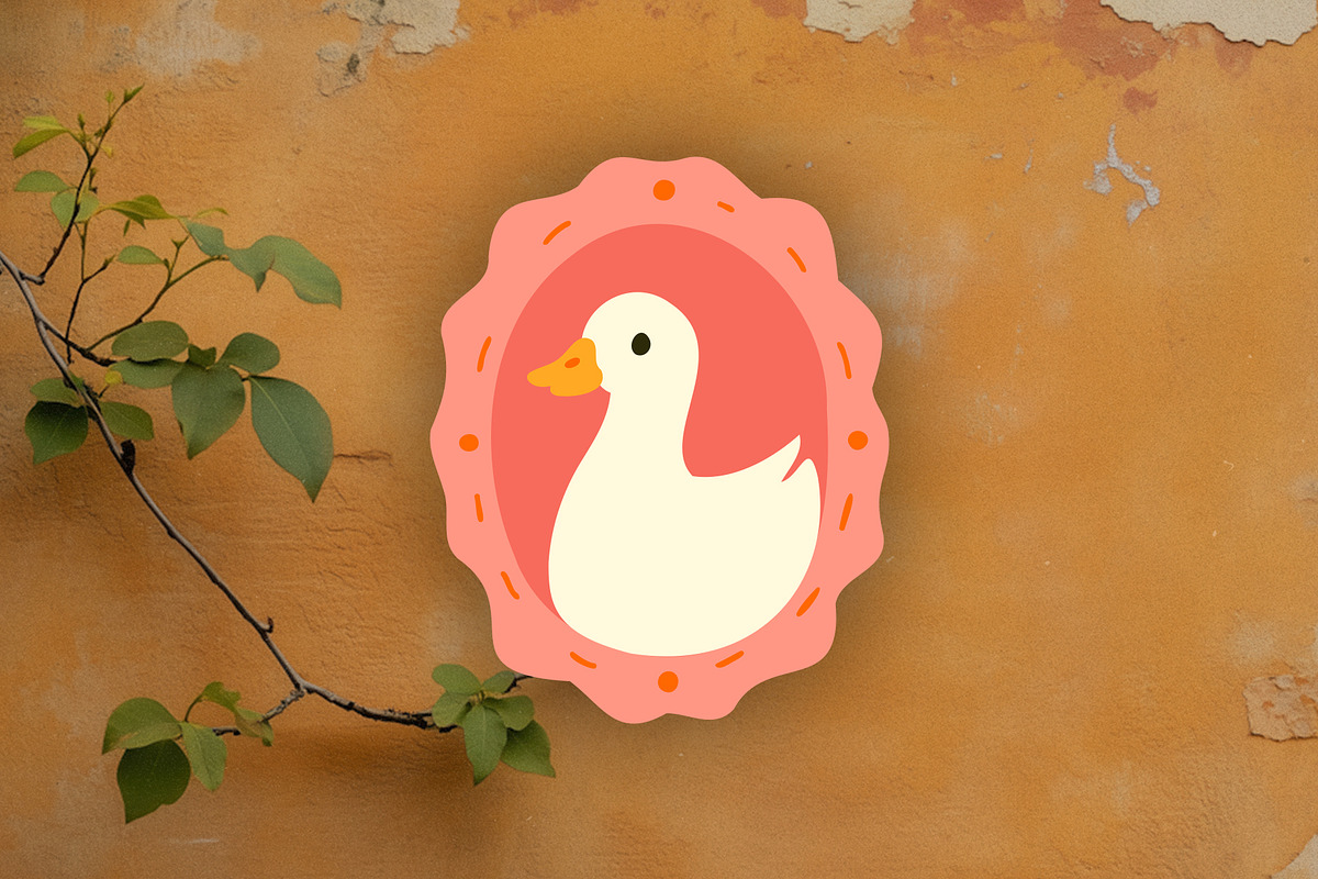 Folk Art Cat, Duck & Flowers, an Animal Illustration by Parisa-Artstudio (Photo 7 of 8)