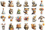 Woodland Birthday Clipart, an Illustration by Sublimation Artist (Thumbnail 2 of 7)