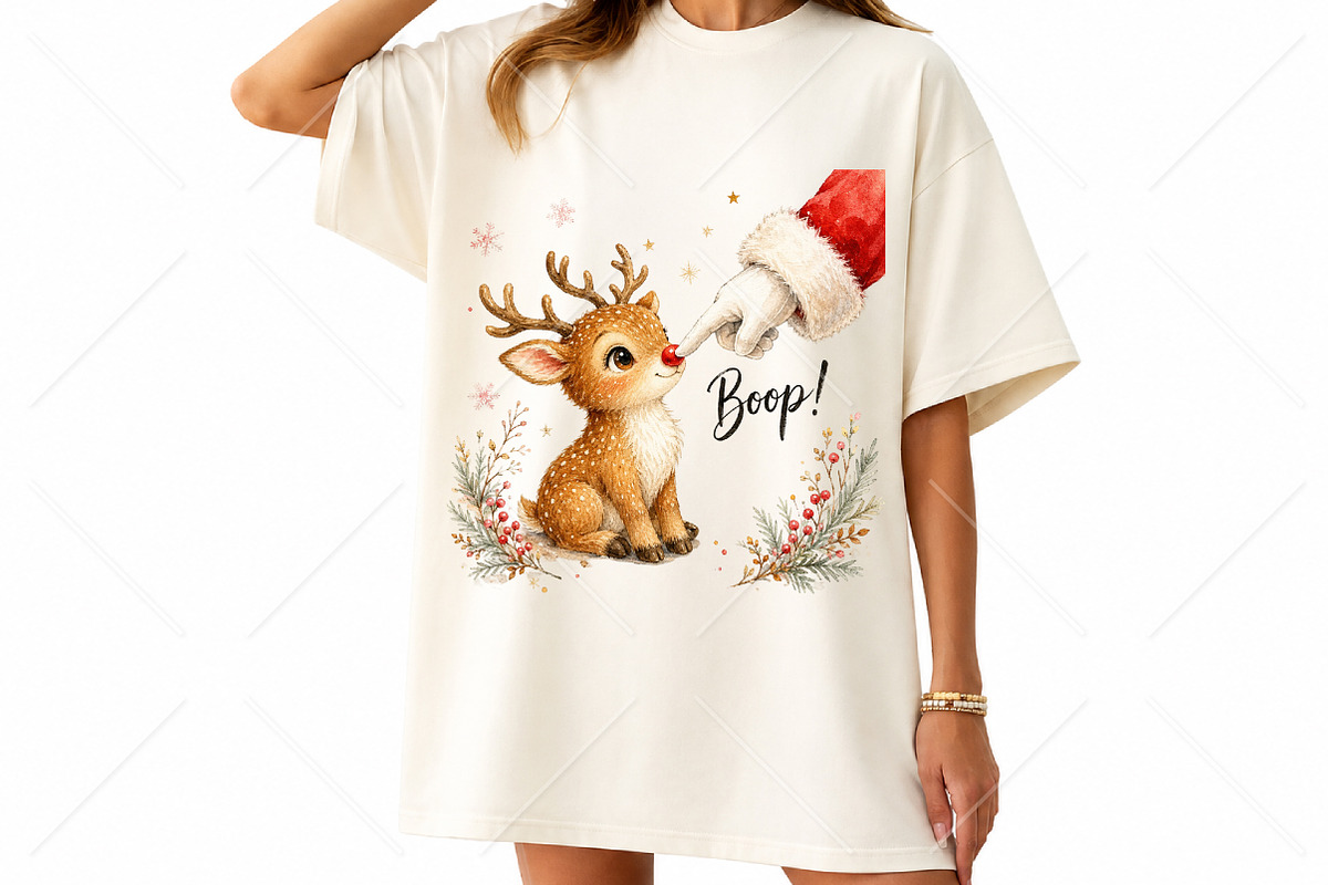 Boop Cute Reindeer Santa Hand PNG, a Seasonal Illustration by Canvas Craft (Photo 4 of 5)