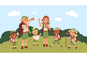 Mentors and scouts on nature, an Illustration by YummyBuum