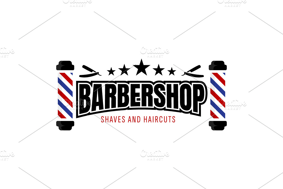 barbershop logo illustration, a Branding & Logo Template by Dyn Studio