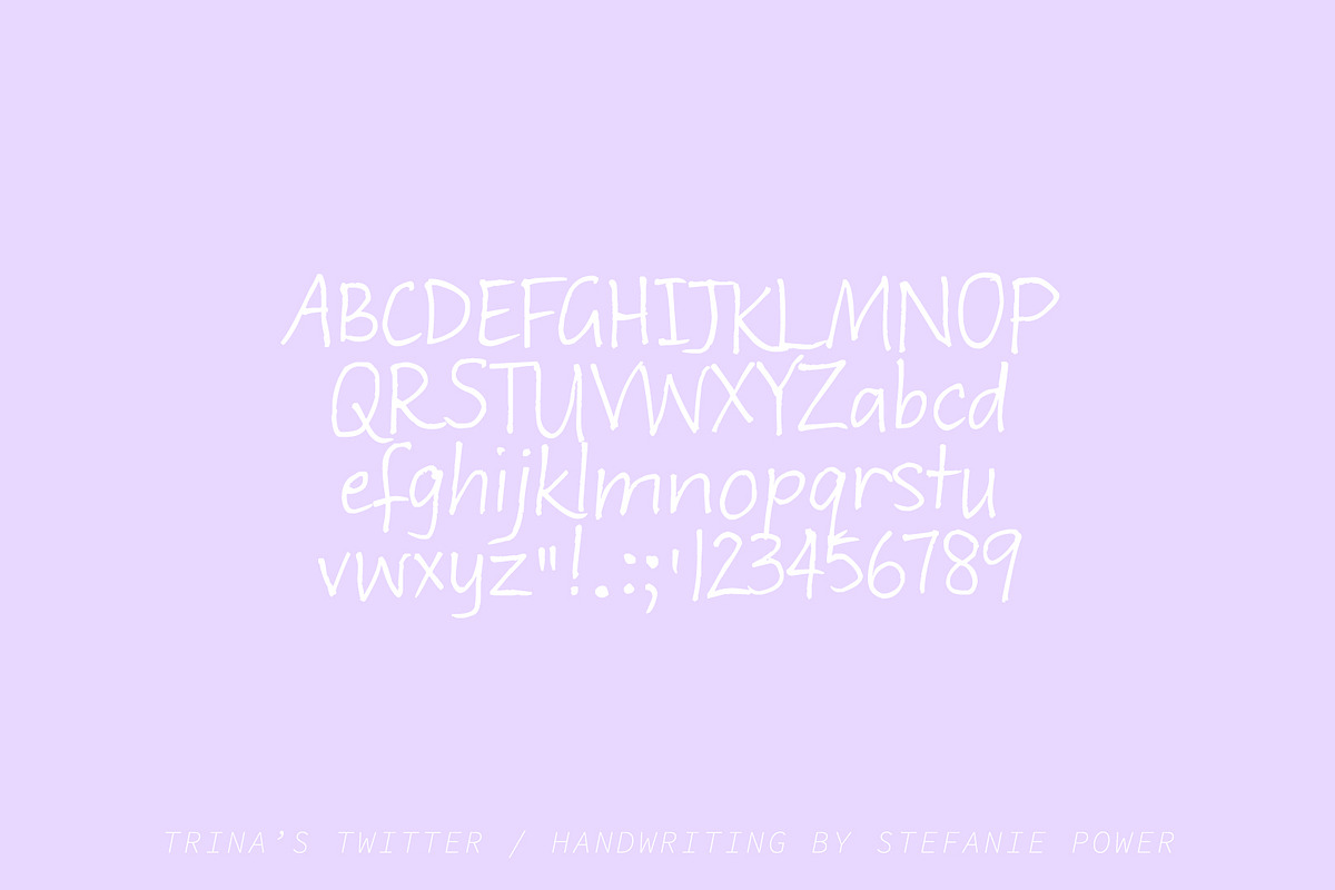 Trina's Twitter | Handwriting Font preview 2