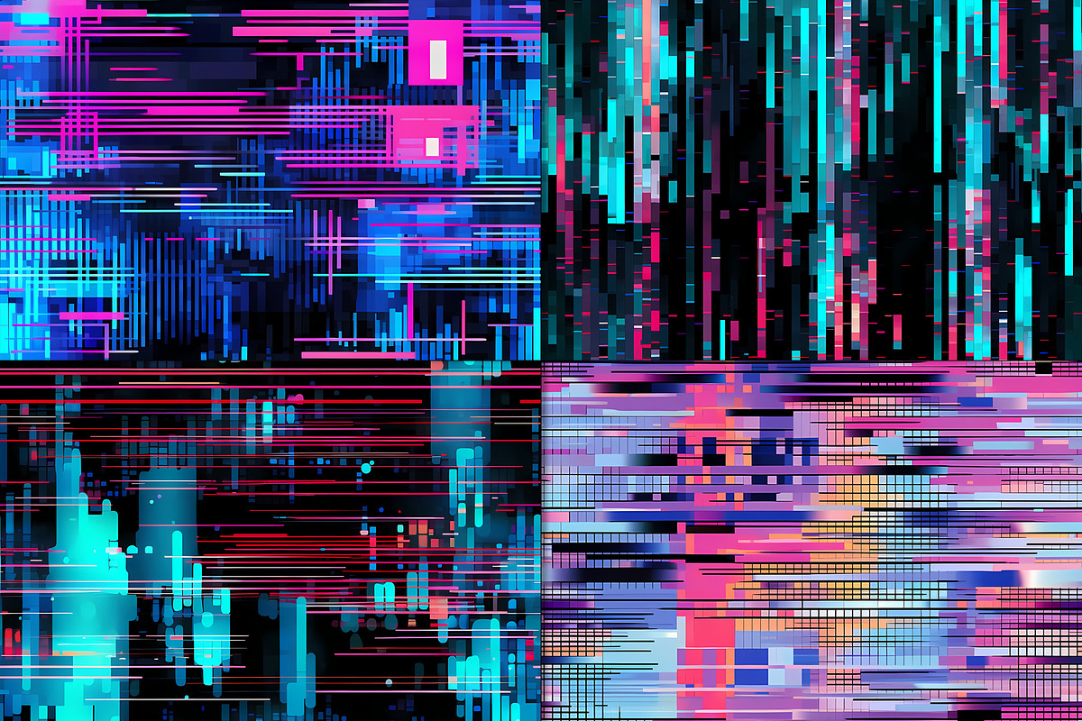 20 Seamless Digital Glitch Patterns, a Pattern Graphic by Nordic Design (Photo 7 of 9)