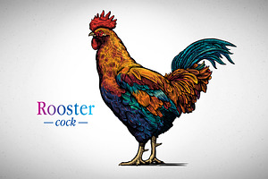Rooster in graphic style