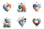 patchwork heart valentine clipart, an Illustration by DreamArtGraphic (Thumbnail 3 of 4)