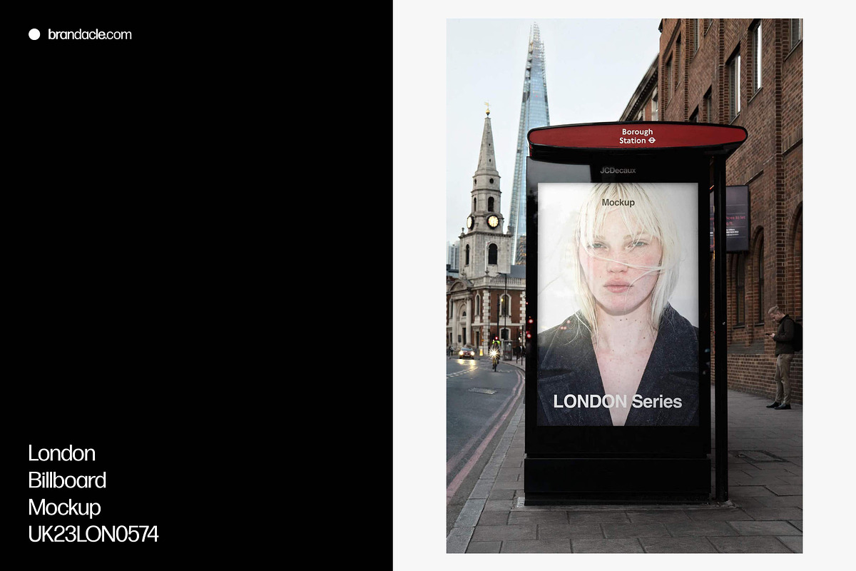 London Poster Mockup, UK23LON0574, an Advertising Mockup by Brandacle Mockups (Photo 1 of 5)