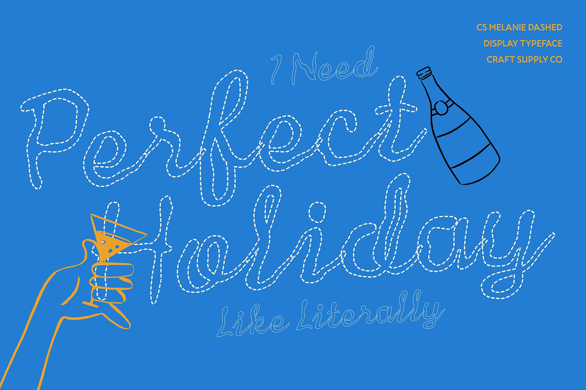 CS Melanie Dashed, a Script Font by Craft Supply Co. (Photo 2 of 8)