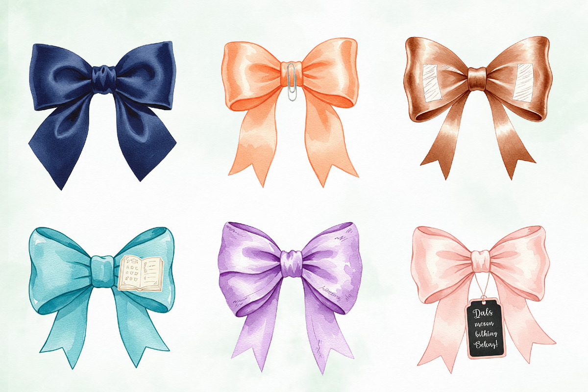 Teacher Coquette Bow Clipart Set, an Illustration by Creative Art (Photo 9 of 9)