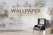 Abstract Forest Art Wallpaper Set, an Illustration by fei long (Thumbnail 1 of 10)