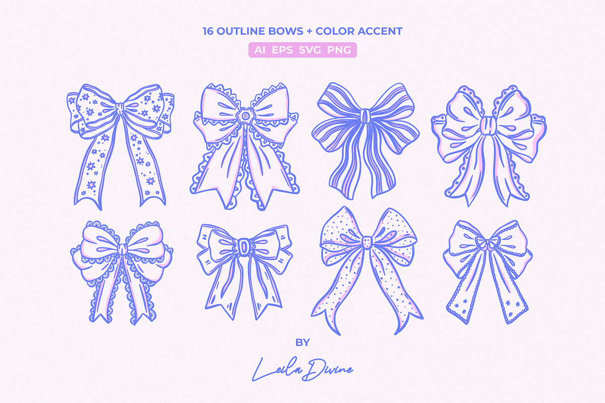 Charming Bows, Patterns & Templates, an Object Graphic by Leila Divine (Photo 8 of 20)