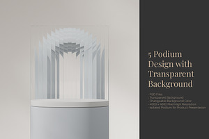 5 Podium with Transparent Background
