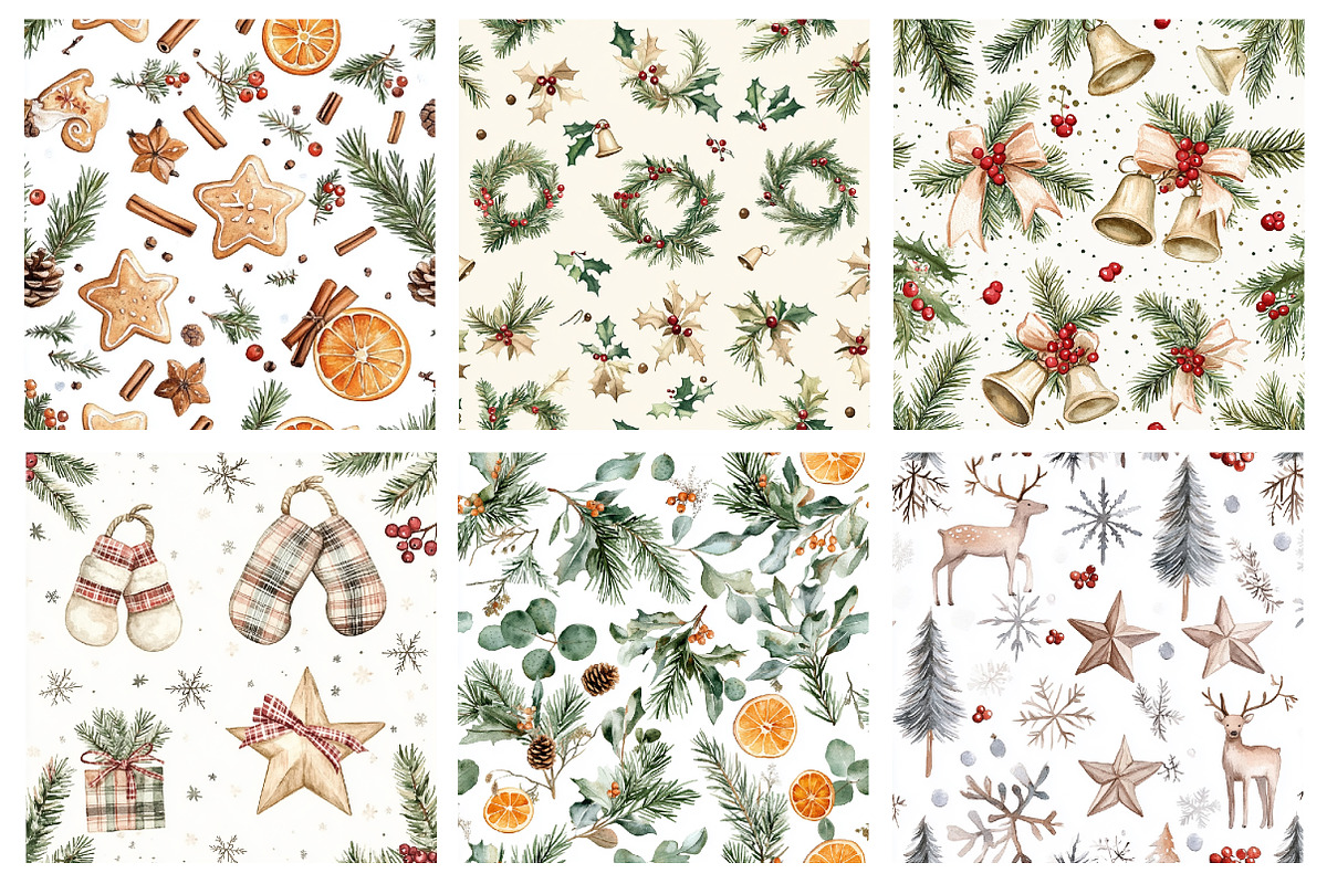 Rustic Christmas Seamless Patterns, a Pattern Graphic by Design Market (Photo 3 of 4)