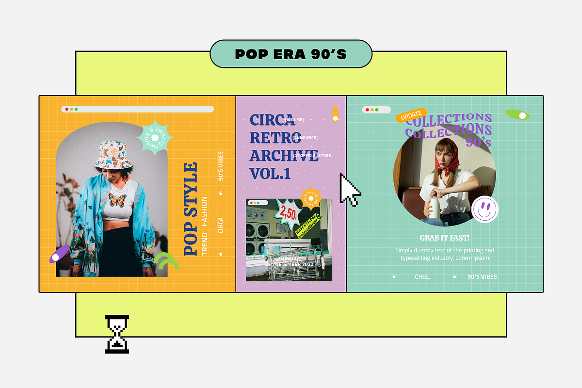 Pop Era 90s - Instagram Retro, a Social Media Template by Sixtysix Labs (Photo 3 of 8)