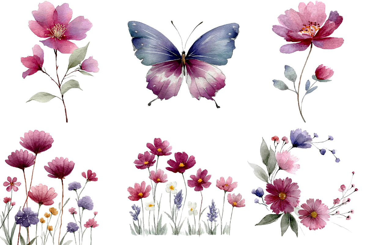 Watercolor Spring Clipart Bundle, a Healthcare Illustration by DreamCafeArt (Photo 6 of 8)