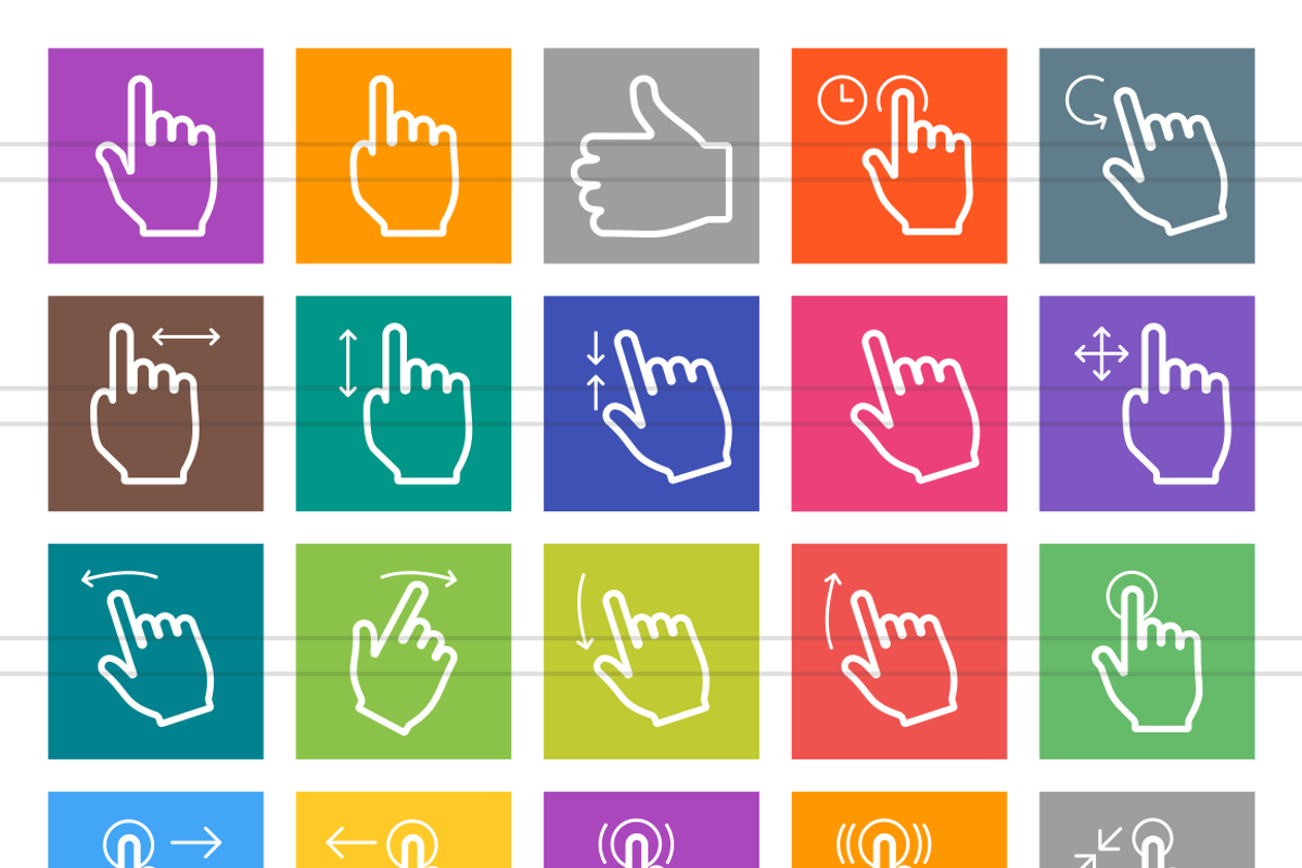 50 Touch Line Multicolor Icons preview 2
