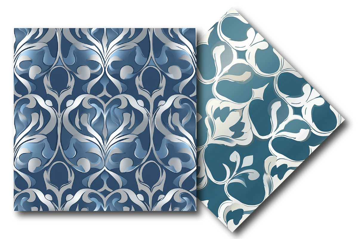 Dusty Blue and Silver Pattern, an Illustration by DreamPrint404 (Photo 3 of 5)