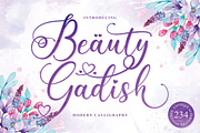 Beauty Gadish Script, a Script Font by Almeera Std (Thumbnail 1 of 10)