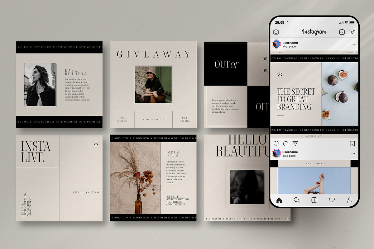 Morena Instagram Kit |Canva/InDesign, a Social Media Template by Peaches Design (Photo 4 of 10)