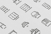 Furniture | 16 Thin Line Icons Set, an Outline Icon by Alex Blogoodf (Thumbnail 8 of 11)
