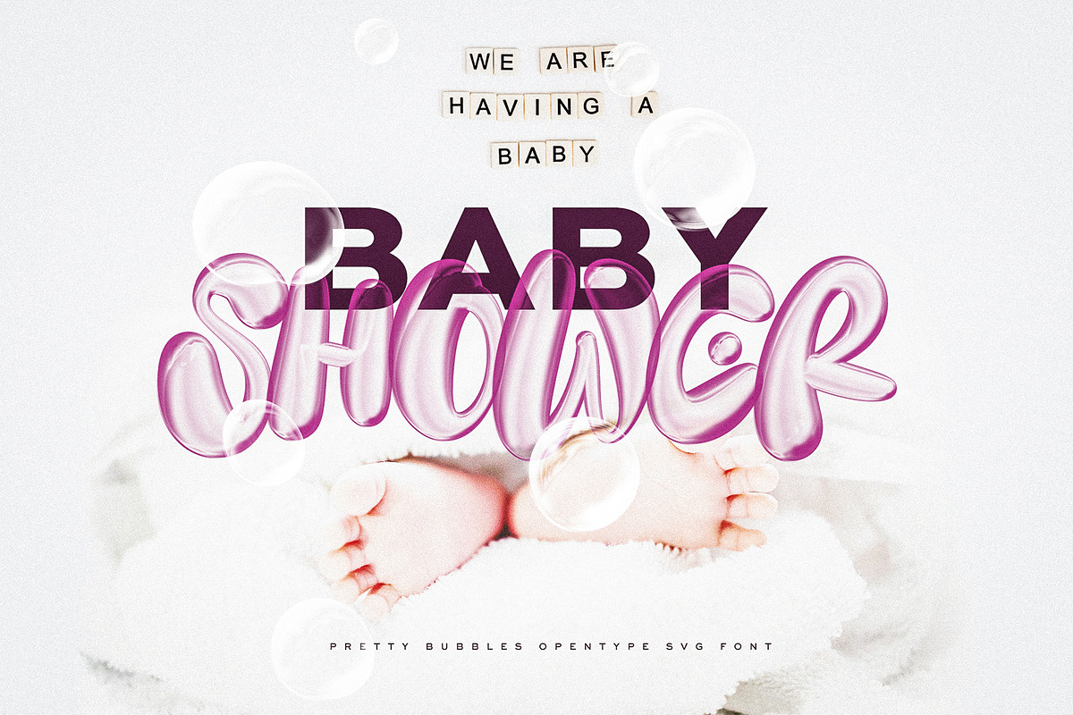 Pretty Bubbles SVG Font, a Handwritten Font by Ivan Rosenberg (Photo 4 of 10)