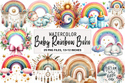 Baby Rainbow Boho Clipart, an Illustration by DreamArtGraphic (Thumbnail 1 of 7)