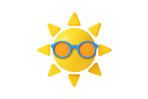 3d Sunny Weather Icon with, an Object Illustration by ModVector