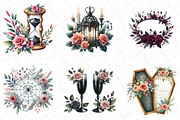 Halloween Wedding Invitation Clipart, an Illustration by DreamPrint404 (Thumbnail 2 of 6)