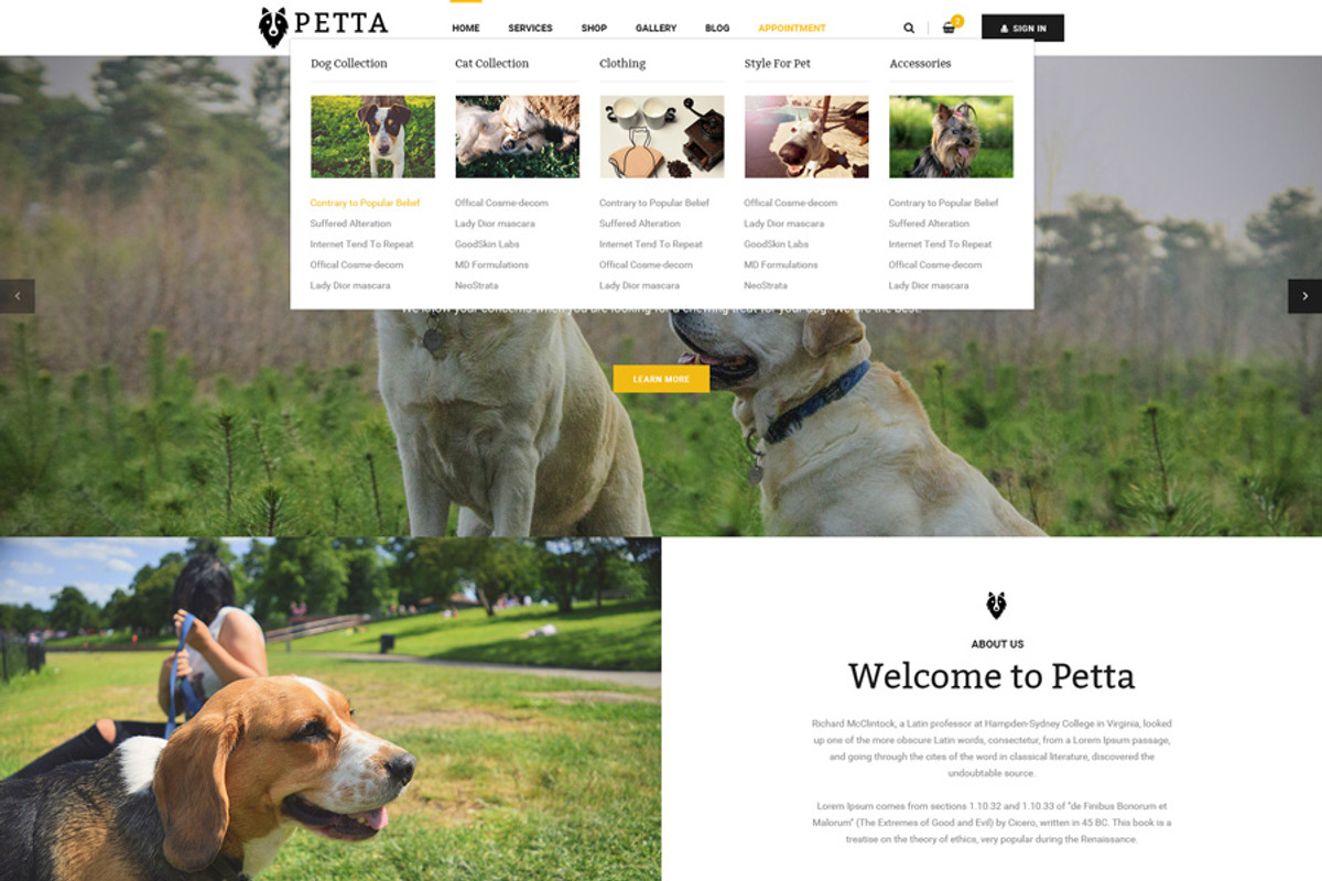 SJ Petta - Template for Pet Shop, a Websites & App Template by SmartAddons